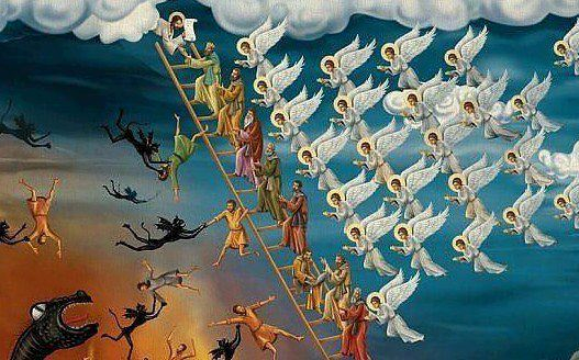 ΚΛΙΜΑΞ Αγίου Ιωάννου του Σιναΐτου – Αναβαθμός 1ος Περί αποταγής (Διά την αποταγήν του ματαίου βίου) – 2ος Περί απροσπαθείας  – 3ος Περί ξενιτείας – 4ος   Περί υπακοής (Διά την μακαρίαν και αείμνηστον  υπακοήν) – 5ος Περί μετανοίας (Διά την πραγματικήν και γνησίαν μετάνοια και διά τους αγίους καταδίκους και διά την&nbsp;Φυλακήν)